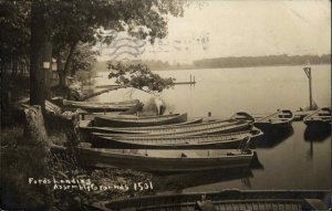 Delavan Wisconsin WI Cancel Assembly Grounds Boats Real Photo Postcard