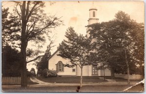 VINTAGE POSTCARD REAL PHOTO RPPC CHURCH IN MAINE? C. 1926-1940 [weak corner]