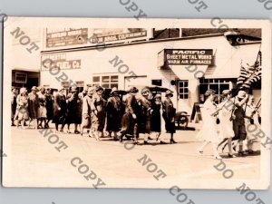 c1920 Patriotic Parade Pacific Ave Bremerton Ice & Fuel Co Washington WA RPPC