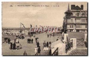 Malo les Bains Old Postcard Perspective on the dike