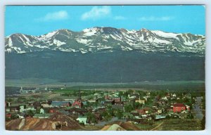 LEADVILLE, CO Colorado~ Mining Town BIRDSEYE & Mt. Massive c1950s  Postcard