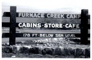 Furnace Creek Camp Cabins Store Cafe 178 ft below sea level RPPC Repro Postcard