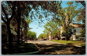 Vtg Southampton New York NY Main Street View Business District Church Postcard