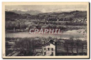 Old Postcard Pau The Gave and the Chaine des Pyrenees