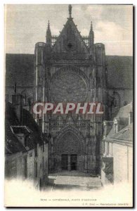 Old Postcard Sens Cathedral Gate of Abraham