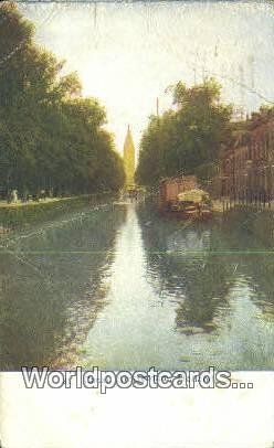 Canal Amsterdam Netherlands 1910 