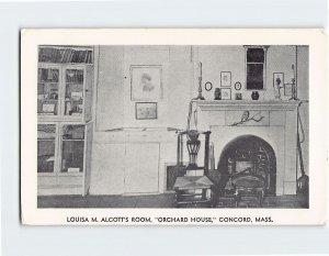 Postcard Louisa M. Alcott's Room, Orchard House, Concord, Massachusetts