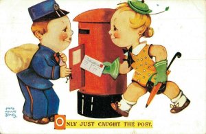 Artist Signed Nora Annie Birch Only just caught the Post Vintage Postcard 07.48