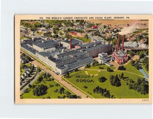 Postcard The World's Largest Chocolate And Cocoa Plant, Hershey, Pennsylvania