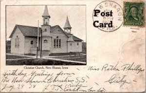 Postcard Christian Church in New Sharon, Iowa~136916