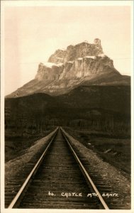 Castle Mountain Banff Alberta AB Bryon Harmon 64 Unused RPPC Postcard B9