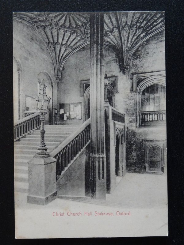 Oxford CHRIST CHURCH HALL STAIRCASE c1905 Postcard by Davis's, Corn Market