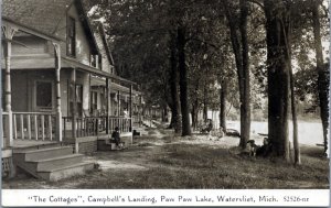 Postcard MI Watervliet - The Cottages Campbell's Landing Paw Paw Lake