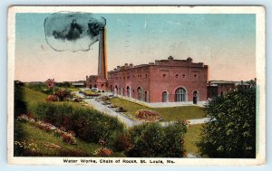 ST LOUIS, MO Miisouri  Chain of Rocks WATER WORKS  1921 Postcard