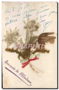 Old Postcard Fantasy Flowers dried Modane