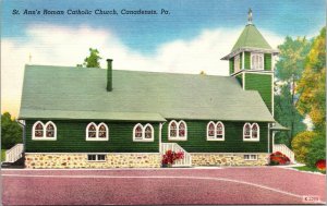 St Anns Roman Catholic Church Canadensis PA Pennsylvania Linen Postcard VTG UNP  