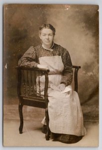 RPPC Woman Seated With Letter On Her Lap Studio Real Photo Postcard I39