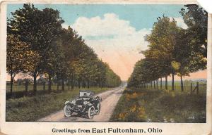 A25/ East Fultonham Ohio Postcard 1925 Greetings from... Car