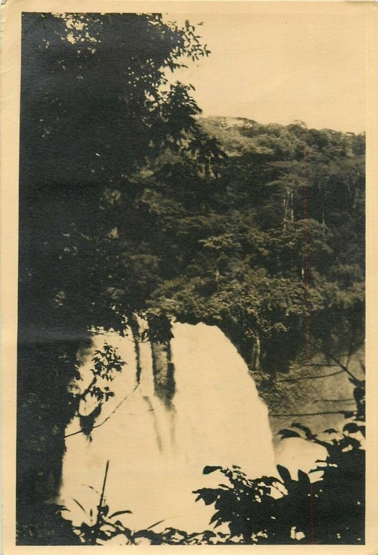 Cameroon waterfall region du Mungo photo postcard stamps franking 