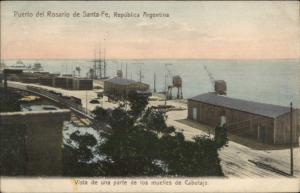 Puerto del Roasrio de Santa Fe Argentina c1910 Postcard