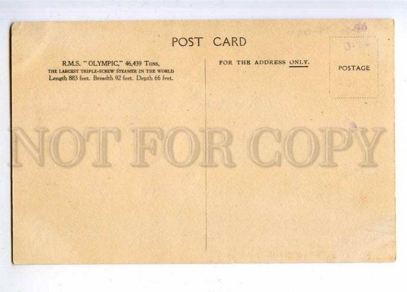 190508 WHITE STAR LINE ship OLYMPIC Vintage postcard