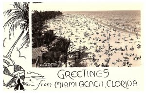 RPPC Postcard Greetings from Miami Beach View from Shoreham Hotel No 321