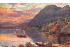 A920 Ireland Killarney Island Lake Boat Art vintage postcard