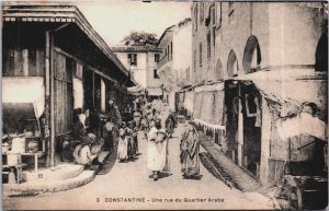 Algeria Constantine Une Rue du Quartier Arabe Vintage Postcard C077