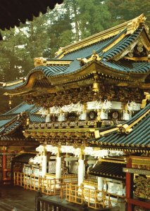 Postcard Yomeimon Gate Shinto Shrine Colorful Paint Nikko, Japan