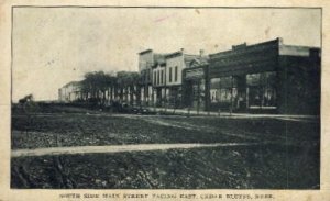 South Side Main Street Facing East in Cedar Bluffs, Nebraska