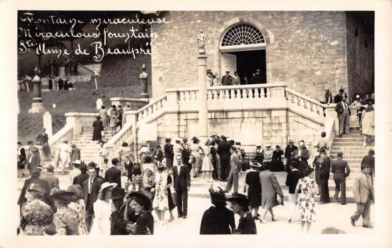 Quebec Canada St Anne De Beaupre Church Real Photo Antique Postcard K94527