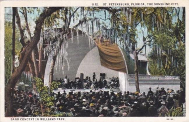 Florida St Petersburg Band Concert In Williams Park 1929 Curteich
