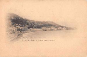 Alger Algeria birds eye view Plage Bab-El-Qued antique pc Z30000