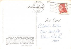 Confederate Memorial Carving Postcard