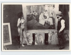 Postcard Toulouse Lautrec in his atelier