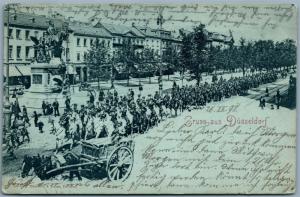 GRUSS AUS DUSSELDORF GERMANY 1898 UNDIVIDED ANTIQUE POSTCARD