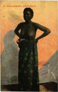 CPA AK SENEGAL Ethnic Nude Fortier - 94. Femme Saracole (71102)