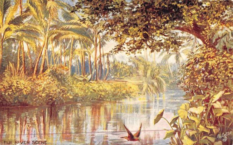 Fiji Scenic Tropical River Scene Tuck Antique Postcard K46680