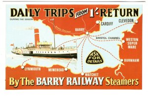 Barry Railway Steamers, Day Trips, Map,