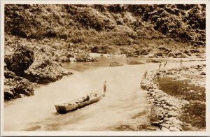 Japan Water Scene & Boat Fishing ?? Unused Tonboya Postcard H10