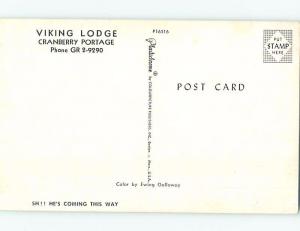 Pre-1980 FISHERMAN FISHING AT VIKING LODGE MOTEL Cranberry Portage MB c5159