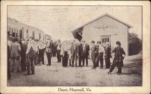 Hopewell Virginia VA RR Train Station Depot c1910 Postcard