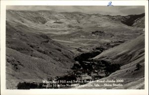 Grangeville Idaho ID White Bird Hill and Switch Backs Real Photo Vintage PC