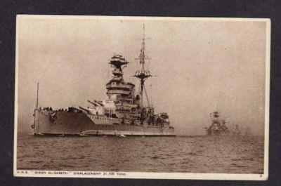 UK HMS Queen Elizabeth British Battleship Postcard