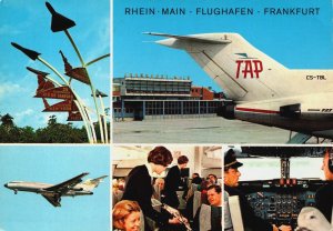 TAP CS-TBL Airplane Rhein Main Frankfurt Airport Vintage Postcard BS.32