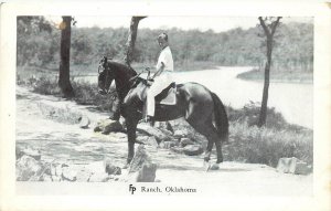 Postcard FP Ranch Oklahoma Dude Ranch & Wild West Show Kid On Horse