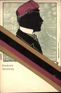 Heidelberg Germany Corps Cps Frankonia Silhouette Student & Colors Postcard