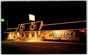 SEVIERVILLE, Tennessee TN  Roadside GRANNY'S HOME COOKIN' Night c1960s Postcard