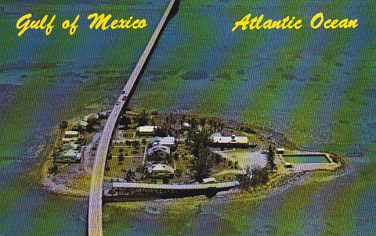 Florida Aerial View Pigeon Key &  Seven Mile Bridge Curteich