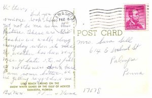 Postcard BEACH SCENE Sarasota Florida FL AT3137